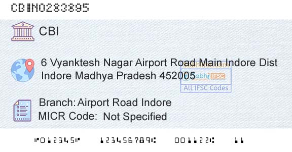 Central Bank Of India Airport Road IndoreBranch 