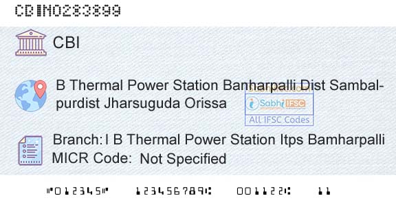 Central Bank Of India I B Thermal Power Station Itps BamharpalliBranch 