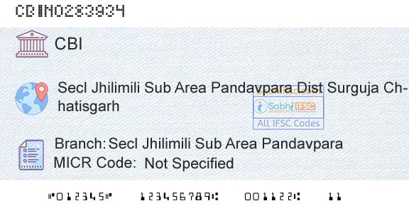 Central Bank Of India Secl Jhilimili Sub Area PandavparaBranch 