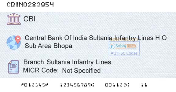 Central Bank Of India Sultania Infantry LinesBranch 