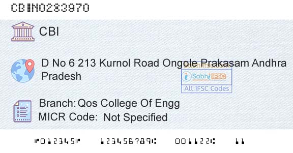 Central Bank Of India Qos College Of Engg Branch 