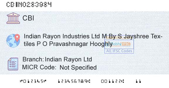 Central Bank Of India Indian Rayon LtdBranch 