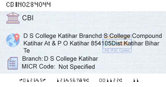 Central Bank Of India D S College KatiharBranch 