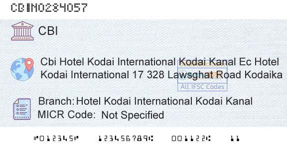 Central Bank Of India Hotel Kodai International Kodai KanalBranch 
