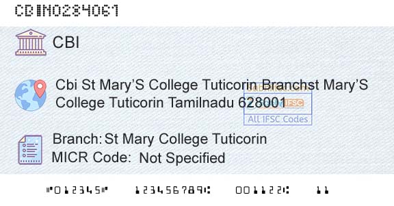 Central Bank Of India St Mary College TuticorinBranch 