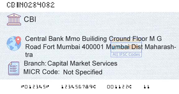 Central Bank Of India Capital Market ServicesBranch 