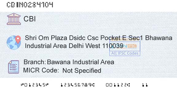 Central Bank Of India Bawana Industrial AreaBranch 
