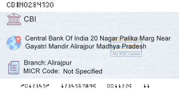 Central Bank Of India AlirajpurBranch 