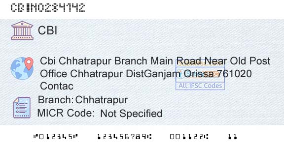 Central Bank Of India ChhatrapurBranch 