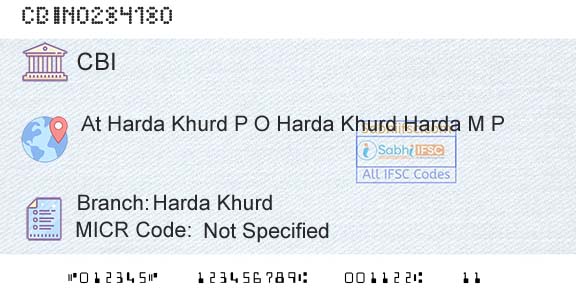 Central Bank Of India Harda KhurdBranch 