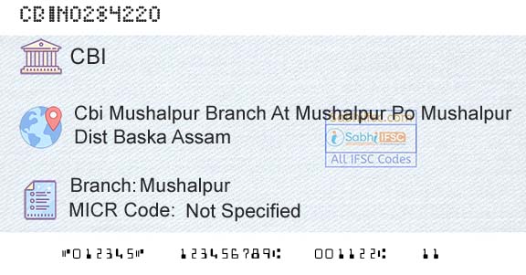 Central Bank Of India MushalpurBranch 