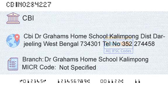 Central Bank Of India Dr Grahams Home School KalimpongBranch 