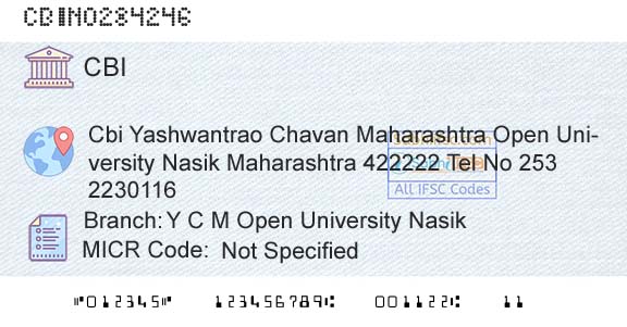 Central Bank Of India Y C M Open University NasikBranch 
