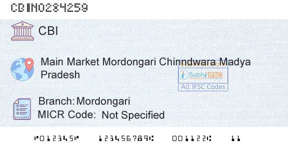 Central Bank Of India MordongariBranch 
