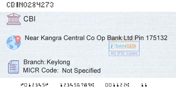 Central Bank Of India KeylongBranch 