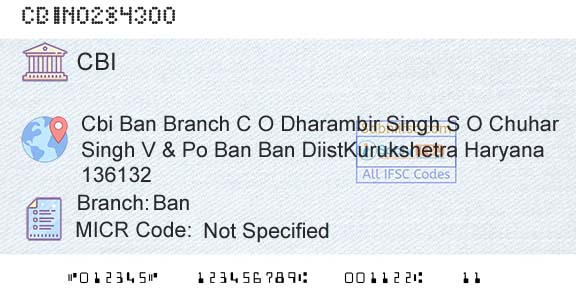 Central Bank Of India BanBranch 