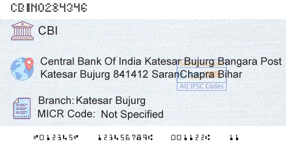 Central Bank Of India Katesar BujurgBranch 