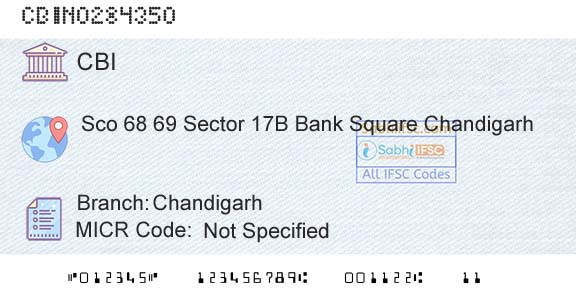 Central Bank Of India ChandigarhBranch 