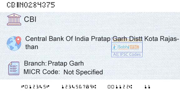 Central Bank Of India Pratap GarhBranch 