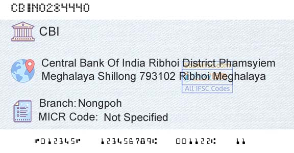 Central Bank Of India NongpohBranch 