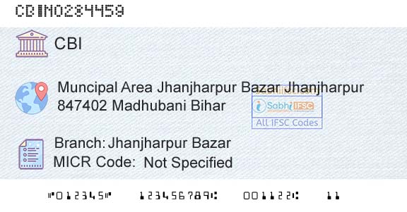 Central Bank Of India Jhanjharpur BazarBranch 
