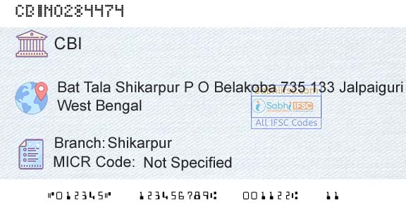Central Bank Of India ShikarpurBranch 