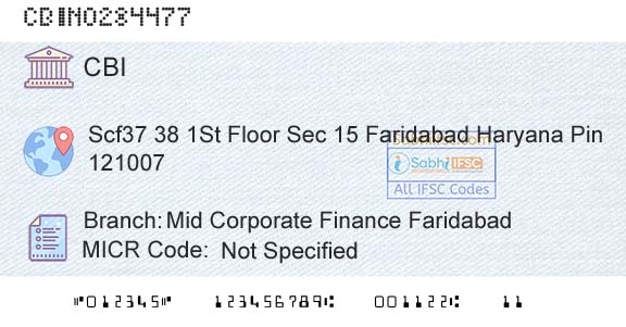 Central Bank Of India Mid Corporate Finance FaridabadBranch 