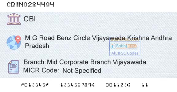 Central Bank Of India Mid Corporate Branch VijayawadaBranch 