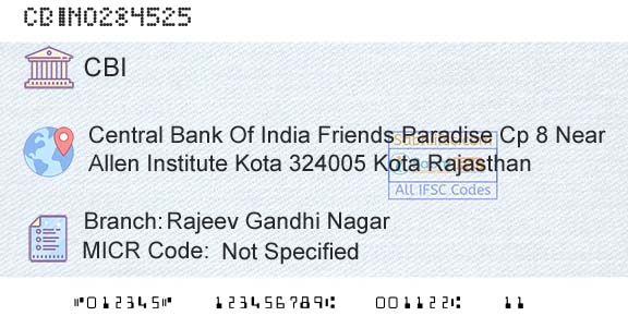 Central Bank Of India Rajeev Gandhi NagarBranch 