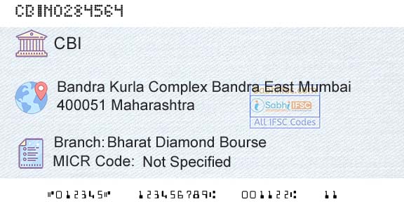 Central Bank Of India Bharat Diamond BourseBranch 