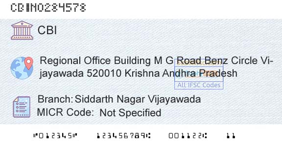 Central Bank Of India Siddarth Nagar VijayawadaBranch 