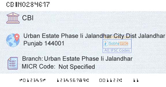 Central Bank Of India Urban Estate Phase Ii JalandharBranch 