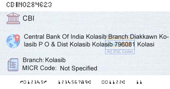 Central Bank Of India KolasibBranch 