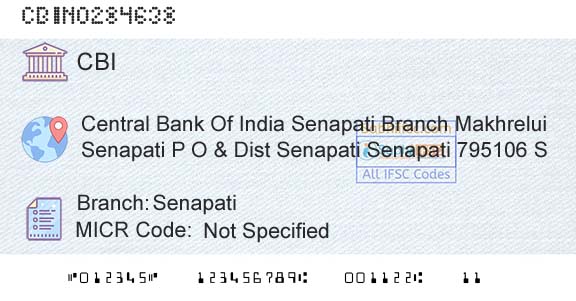 Central Bank Of India SenapatiBranch 
