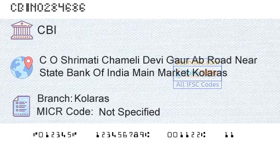 Central Bank Of India KolarasBranch 