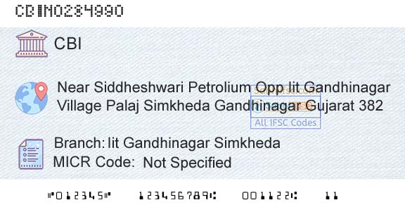 Central Bank Of India Iit Gandhinagar SimkhedaBranch 
