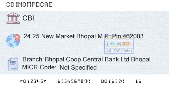 Central Bank Of India Bhopal Coop Central Bank Ltd BhopalBranch 
