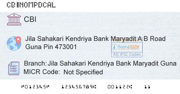 Central Bank Of India Jila Sahakari Kendriya Bank Maryadit GunaBranch 