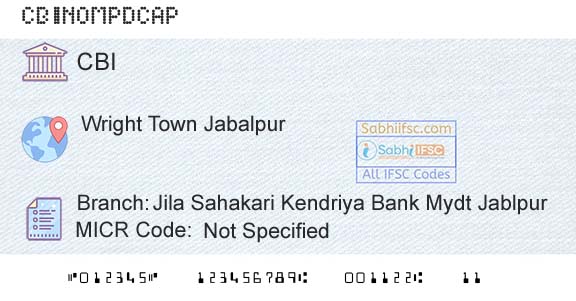 Central Bank Of India Jila Sahakari Kendriya Bank Mydt JablpurBranch 