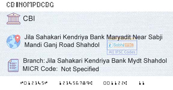 Central Bank Of India Jila Sahakari Kendriya Bank Mydt ShahdolBranch 