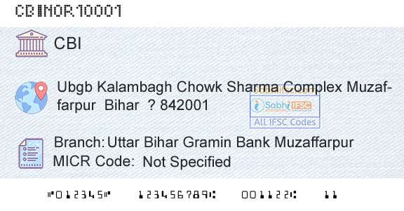 Central Bank Of India Uttar Bihar Gramin Bank MuzaffarpurBranch 