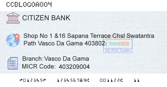 Citizen Credit Cooperative Bank Limited Vasco Da GamaBranch 