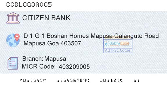 Citizen Credit Cooperative Bank Limited MapusaBranch 