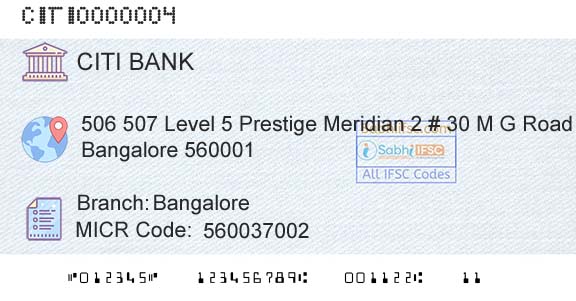 Citi Bank BangaloreBranch 