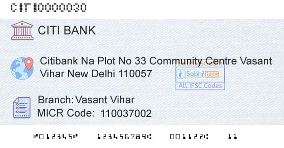 Citi Bank Vasant ViharBranch 