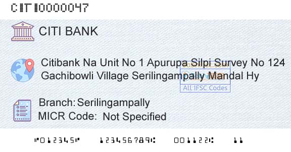 Citi Bank SerilingampallyBranch 