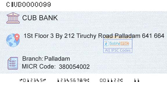 City Union Bank Limited PalladamBranch 