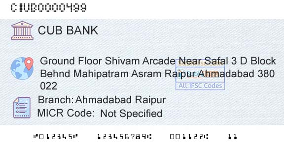 City Union Bank Limited Ahmadabad RaipurBranch 