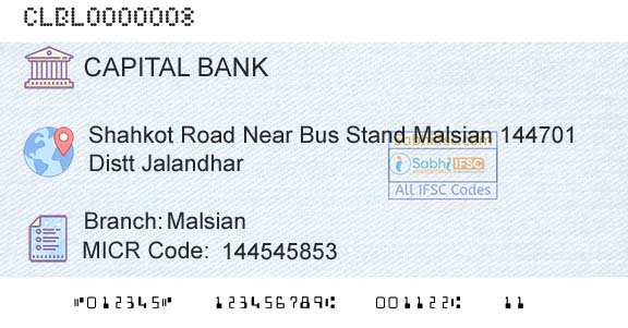 Capital Small Finance Bank Limited MalsianBranch 