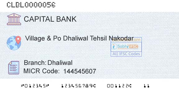 Capital Small Finance Bank Limited DhaliwalBranch 